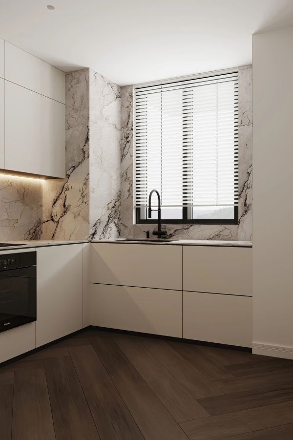 beige wrap keuken